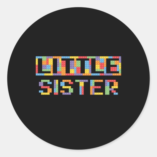 Little Sister Gebäude Blocksteine Master gebaut Runder Aufkleber (Vorderseite)