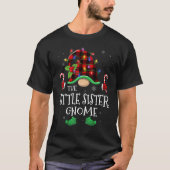 Little Sister Gnome Buffalo Plaid Matching Family  T-Shirt (Vorderseite)