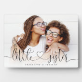 Little Sister Heart Script Gift for Sisters Foto Fotoplatte (Vorderseite)