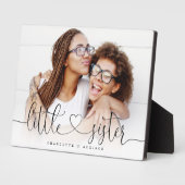 Little Sister Heart Script Gift for Sisters Foto Fotoplatte (Seite)