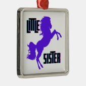 Little Sister Lila Pony Ornament Aus Metall (Rechts)