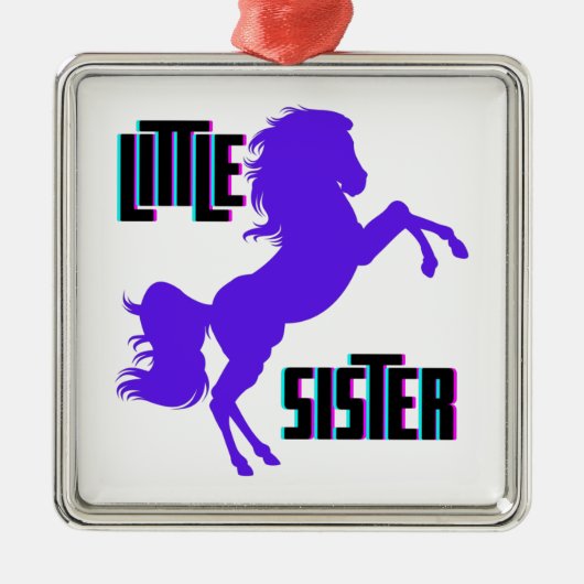 Little Sister Lila Pony Ornament Aus Metall (Vorne)