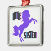 Little Sister Lila Pony Ornament Aus Metall (Links)