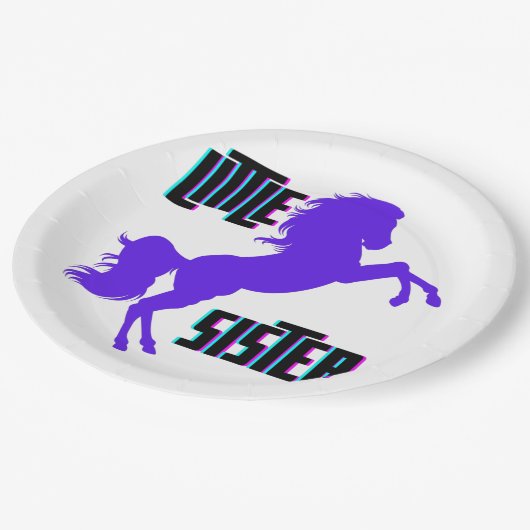 Little Sister Lila Pony Pappteller (Schrägansicht)