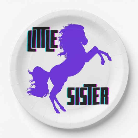 Little Sister Lila Pony Pappteller (Vorderseite)