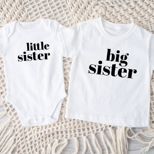 Little Sister Matching Sibling Family Baby Strampler