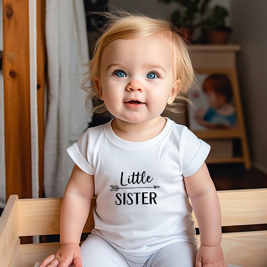 Little Sister | Matching Sibling Family Baby Strampler