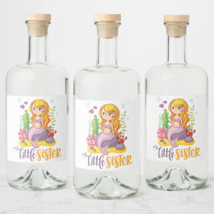 Little Sister 🧜 ‍ ♀️ Mermaid Alkoholflaschenetikett