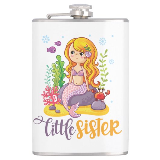 Little Sister 🧜 ‍ ♀️ Mermaid Flachmann (Vorderseite)