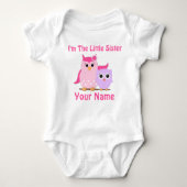 Little Sister Owl Personalisiert T Shirt (Vorderseite)
