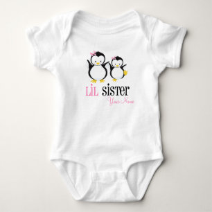 Little Sister Penguin Personalisiert Pink Shirt