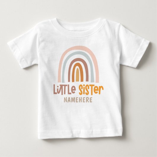 Little Sister Personalisiert Baby T-shirt (Vorderseite)