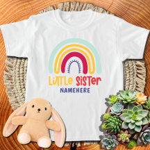 Little Sister Personalisiert Name Niedlich Rainbow
