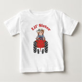 Little Sister Red Tractor Baby T-shirt (Vorderseite)