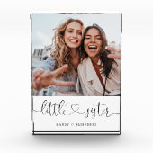Little Sister Script Sisters Gift Foto Keepake (Vorderseite)