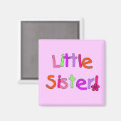 Little Sister T - Shirt und Geschenke Magnet (Vorderseite/Rückseite)
