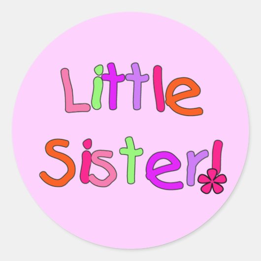 Little Sister T - Shirt und Geschenke Runder Aufkleber (Vorderseite)
