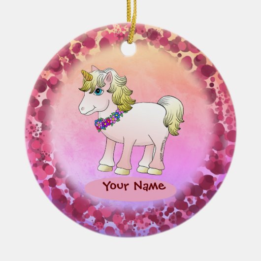 Little Sister Unicorn Keramik Ornament (Vorne)