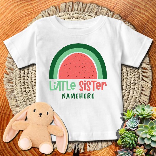 Little Sister Wassermelon Regenbogen Baby T-shirt