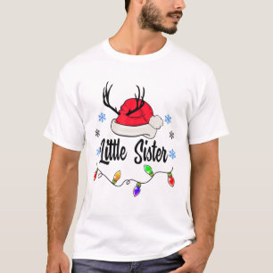 Little Sister Weihnachtsmannmütze Rentier Weihnach T-Shirt