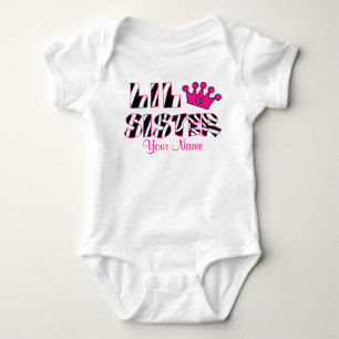 Little Sister Zebra Print Personalisiert T - Shirt