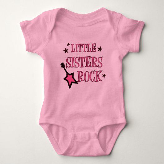 Little Sisters Rock Baby Strampler (Vorderseite)