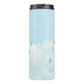 Little Skiers On Snowy Hill Thermosbecher (Rückseite)