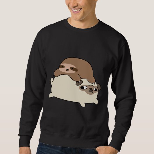 Little Sloth und Mops Essential T - Shirt 228 (Vorderseite)