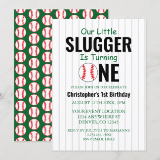 Little Slugger Baseball 1. Geburtstag Einladung