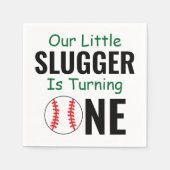 Little Slugger Baseball 1. Geburtstag Serviette (Vorderseite)