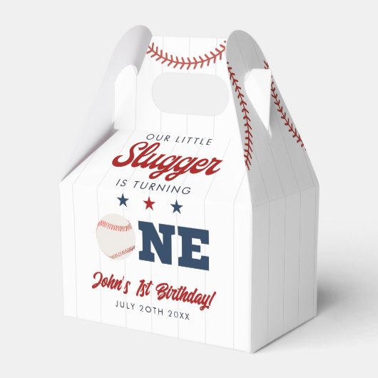 Little Slugger Baseball 1st Birthday Geschenkschachtel (Vorderseite)