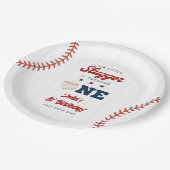 Little Slugger Baseball 1st Birthday Pappteller (Schrägansicht)