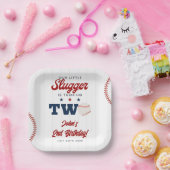 Little Slugger Baseball 2nd Birthday Pappteller (Party)