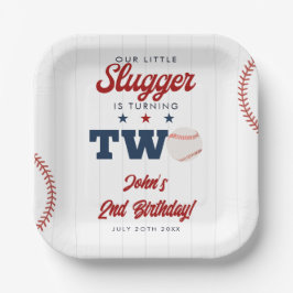 Little Slugger Baseball 2nd Birthday Pappteller