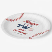 Little Slugger Baseball 2nd Birthday Pappteller (Schrägansicht)