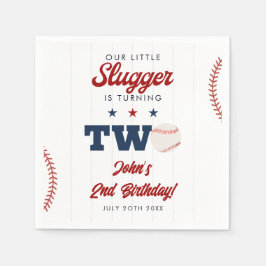 Little Slugger Baseball 2nd Birthday Serviette