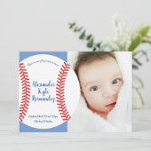 Little Slugger Baseball Baby Birth Ankündigung (Stehend Vorderseite)