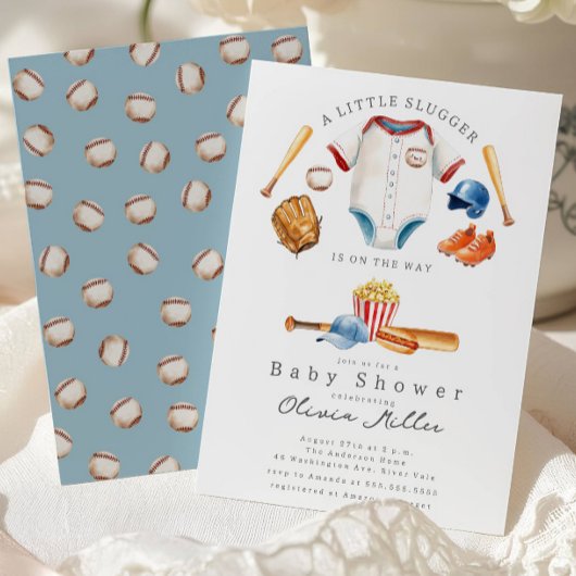 Little Slugger Baseball Baby Shower Invite Einladung