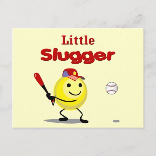 Little Slugger Baseball Postkarte (Vorderseite)