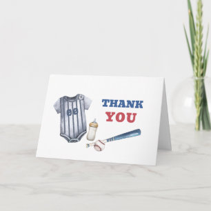 Little Slugger Baseball-Shirt Baby-Shower-Flasche  Dankeskarte