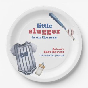 Little Slugger Baseball-Shirt Baby-Shower-Flasche  Pappteller