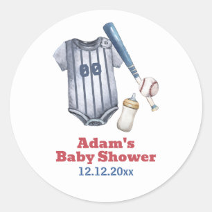 Little Slugger Baseball-Shirt Baby-Shower-Flasche Runder Aufkleber