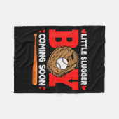 Little Slugger Boy Coming Soon Baby Announcement B Fleecedecke (Vorderseite (Horizontal))