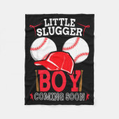 Little Slugger Boy Coming Soon Baby Announcement B Fleecedecke (Vorderseite)