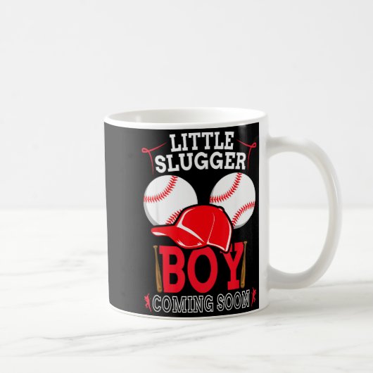 Little Slugger Boy Coming Soon Baby Announcement B Kaffeetasse (Rechts)
