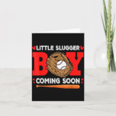 Little Slugger Boy Coming Soon Baby Announcement B Karte (Vorderseite)