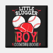 Little Slugger Boy Coming Soon Baby Announcement B Magnet (Vorne)