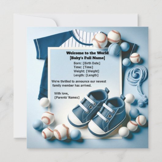 Little Slugger Geburtsankündigung Einladung (Vorderseite)