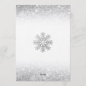 Little Snow Flake Blue Silver Glittery Baby Shower Einladung (Rückseite)