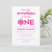 Little Snowflake 1. Geburtstag Einladung (Stehend Vorderseite)